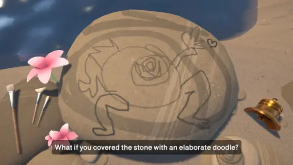 A stone on a warm shoreline
